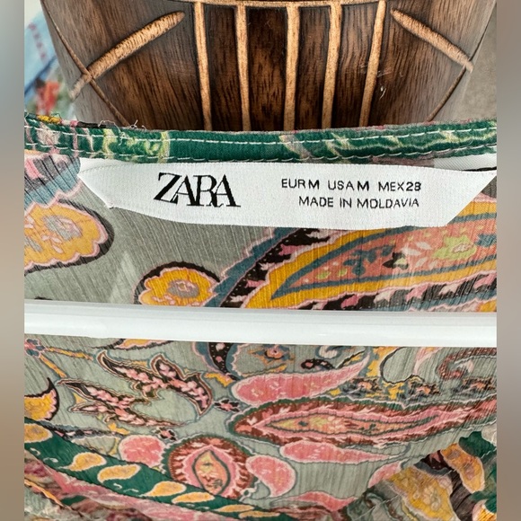 Zara Sheer Cardigan Long Line Boho Kimono Paisley Medium size - Picture 7 of 10